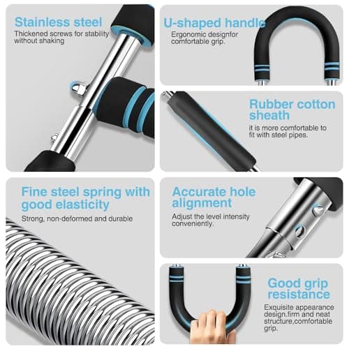 Adjustable U-Shaped Arm Strength Trainer – Portable 2-Level Resistance Band for Forearm, Biceps & Triceps – Ergonomic Grip, Home Gym Equipment (Black) - Thumbnail 6