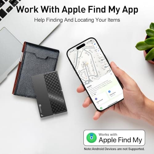 BFADEHA 2026 [Apple MFi Certified] (iOS Only) Bluetooth Tracker Smart Card for Apple Find My iPhone Wallet GPS Tracker, 5-10 Years Staying Power, Keys Finder and Item Locator for Keys, Bags, Passport - Thumbnail 2