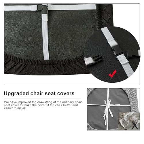 Genina Waterproof Seat Covers for Dining Room Chairs Covers Dining Chair Cover Kitchen Chair Covers (Black, 4 Pcs) - Thumbnail 6