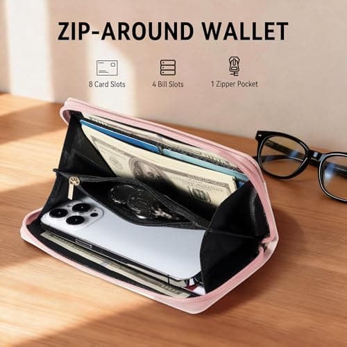 Travelambo Womens Wallet Tassel Bifold Ladies Cluth Wristlet Wrist strap Long Purse - Thumbnail 2