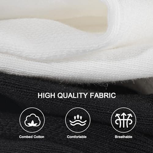 Larizza 5 Pairs Combed Cotton Quarter Crew Socks for Women Men Athletic Ankle Socks Soft Breathable with Aromatic Scent (8.5-11, Black Navyblue White) - Thumbnail 5