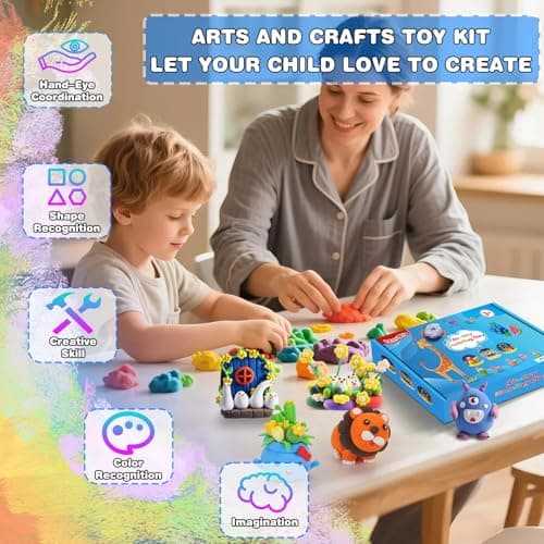 ifergoo Modeling Clay Kits - 65 Colors Air Dry Clay for Kids, DIY Molding Toys with Sculpting Tools, Ultra Light & Soft, DIY Crafts School Classroon Projects, Gifts for Ages 3-12 Boys & Girls Kids - Thumbnail 4