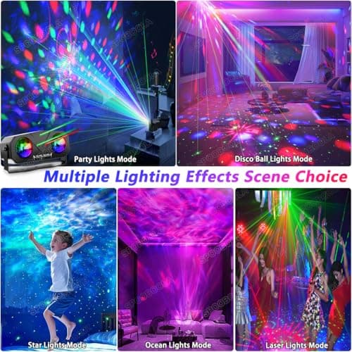 Disco Ball Light,Party Disco Strobe Ocean Star Projector Dj Dance Light Sound Activated with Remote Control Stage Rave for Parties Bar Birthday Wedding KTV Christmas Halloween Dancing Décor - Thumbnail 2