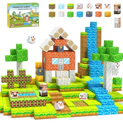 Magnetic Blocks,Valentines Day Gifts for Kids,Easter Basket Stuffers, Creative Magnet Building Blocks,STEM Sensory Toys for Ages 3-5, 5-7, 8-13, Christmas Birthday Gifts for Boys & Girls - Image 1