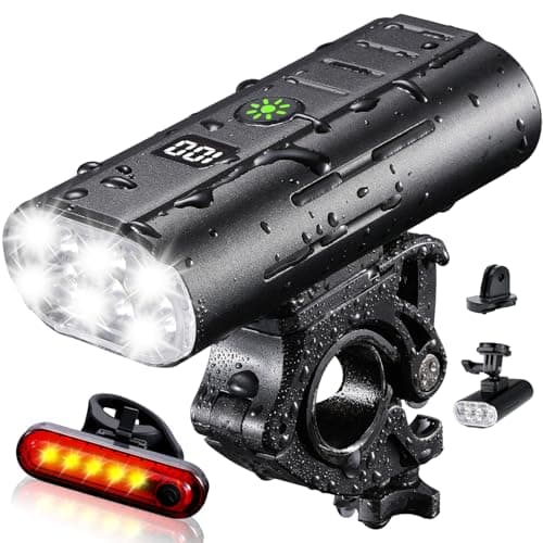 Yosky True 2000 Lumen Bike Lights for Night Riding EVO 6800mAh 6 LED Bike Headlight and Tail Light Set Rechargeable Bike Light Front and Back for Road Mountain Bike, Waterproof Safety Light - Image 1