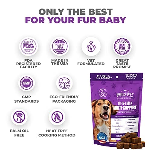 Mighty Petz MAX Dog Multivitamin - Senior & Adult Dog Vitamins 10 in 1 Complete Support for Joints, Immunity, Mobility, Gut, Energy, Skin Health, Pet Multivitamin Daily Chewable Supplement - Thumbnail 6