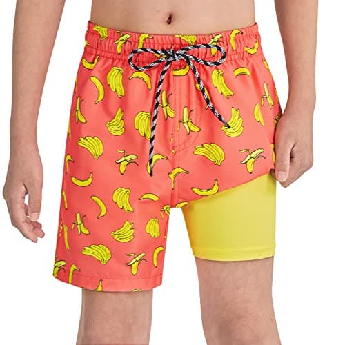 Cozople Boys Swim Trunks Size 10-12 Funny Banana Graphic Compression Liner Bathing Suit Swimwear Summer Quick Dry Boxer Brief Liner Beach Board Shorts for Casual Homewear Swimsuit - Thumbnail 6