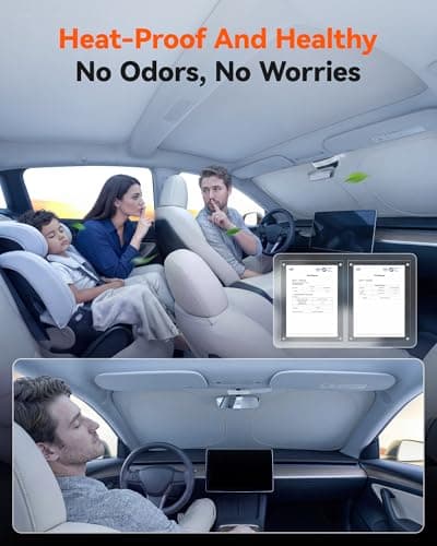WOLFBOX Foldable Car Windshield Sun Shade Tesla Model Y/Model 3 56.3''x37'' - Thumbnail 4