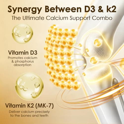 NATURE TARGET Vitamin D3 K2, High-Potency 10,000 IU D3, 100 mcg K2(MK-7) Supplement with MCT, Most Absorbable Synergy Formula, Supports Bone, Calcium & Immune Health, 120 Capsules - Thumbnail 4