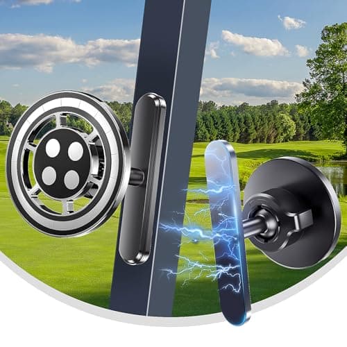 Magnetic Golf Cart Alloy Phone Holder Compatible with Mag-Safe iPhone 12-17, Fits EZGO, Club Car, Yamaha, Golf Cart Accessories Essentials 2026 Valentine's Day Ideas Golf Gifts for Men Women Him - Image 1