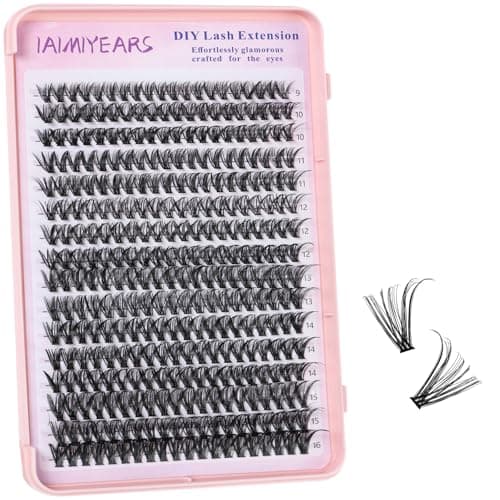 Lash Clusters Wispy 9-16mm 320pcs Volume Lash Extensions D Curvature Individual Lashes DIY Eyelash clusters Lashes fluffy false eyelashes(40D,0.07,9-16mm) - Image 1