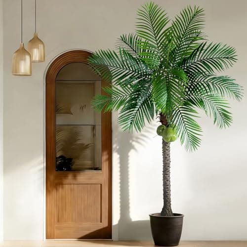 Bailikang Artificial Phoenix Palm Tree 7.2ft Tall - Fake Large Tropical Tree with Adjustable Leaves, Realistic Faux Sago Palm for Indoor Outdoor Decor, Patio, Poolside, Yard, Living Room, Office - Thumbnail 3