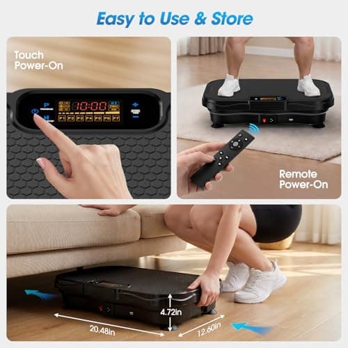 Vibration Plate for Lymphatic Drainage Weight Loss with Bluetooth, Black - Thumbnail 4