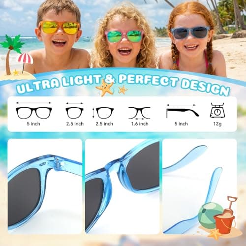 Froman Kids Sunglasses Bulk, 24 Pack Party Favors for Boys and Girls Ages 3-8, Neon Colors with UV 400 Protection, Birthday Goodie Bag Stuffers - Thumbnail 5