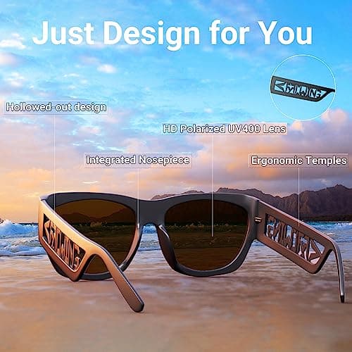 ROCKNIGHT Mirror Blue Sunglasses Men Polarized UV Protection Beach Casual Shades Gifts for family hombres - Thumbnail 4