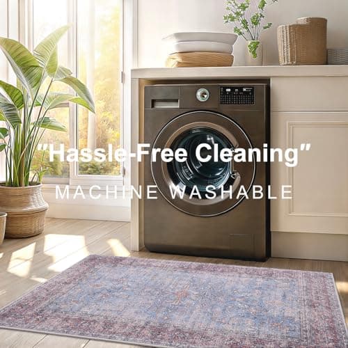 Vanmoos 2x3 Washable Area Rug – Soft, Non-Slip Entrance Rug, Durable Indoor Door mat, Floor Carpet for High-Traffic Areas, Entryway, Kitchen, and Bedside, Rustic Vibes/Rust - Thumbnail 3