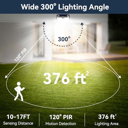 TECKNET 231 LED Solar Motion Lights Outdoor Waterproof, 10 Pack 300° Angle & 3 Lighting Modes PIR Motion Sensor Security Solar Wall Lights IP65 for Fence Front Door Yard Deck Garden Garage - Thumbnail 3