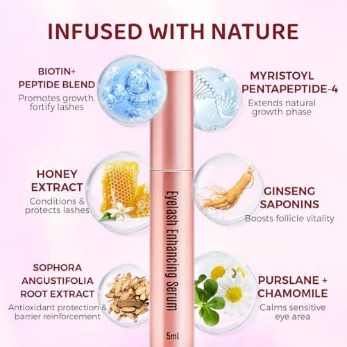 MythosFlow Lash Serum with Biotin, Peptides & Plant Extracts Nourishing Eyelash Growth Serum for Strengthens Roots, Reduces Lash Breakage, Fuller Look, for Sensitive Eyes, 5ml - Thumbnail 5