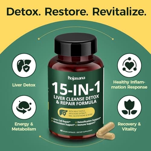 HojaSana Milk Thistle 80% Silymarin Liver Support 60 Caps - Thumbnail 4