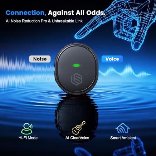 2-Pack Wireless Microphone for iPhone/Android/iPad, 3-Level AI Noise Canceling USB-C Clip-on Mic with Charging Case, Lightning, Mini Lavalier Microphones for Vlogging, Recording, YouTube, TikTok - Thumbnail 2