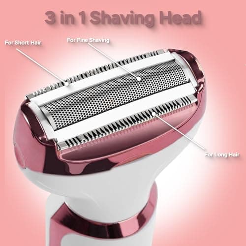 Vacto Electric Razors for Women, 4-in-1 Women’s Facial Hair Removal, Face Shaver Ebrow Trimmer Pubic Bikini Trimmer Portable Ladies Shaver Womens Razors for Shaving - Thumbnail 3