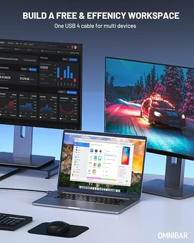 OMNIBAR 240W USB C to USB C Cable (3FT/Braided), USB 4 Cable, 40Gbps Data Sync, 8K HD Display, USB-IF Certified, Thunderbolt 4/3 Compatible, for iPhone 17/16, Samsung S25/S24, Tablets, Laptop, Monitor - Thumbnail 6