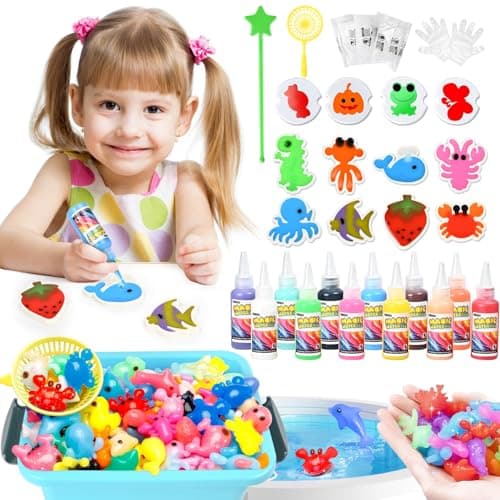 Abifny Magic Water Toy Elf Kit, Aqua Water Fairy Gel 12 Magic Gels Kit 12 Molds Creative Water Pets Squishy Toys for 4 5 6 7 Year Old Kids DIY STEM for Kids (12 Colors) - Image 1
