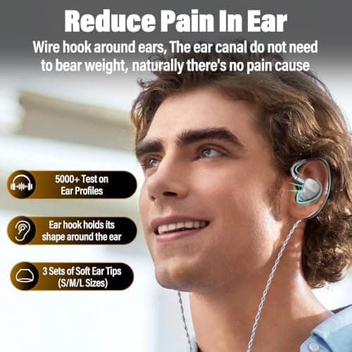 Hybrid In Ear Monitor IEM Earphones,HiFi Wired Earbuds,Powerful Deep Bass - Thumbnail 3