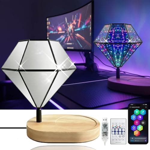 Infinity Mirror Light Infinite Diamond Color Art Lamp for Gaming Room Decor 3D Cool Cube RGBW Smart Color Changing Night Lighting USB-powered for Computer Gaming Desk Lamp Accessories Birthday Gift - Image 1