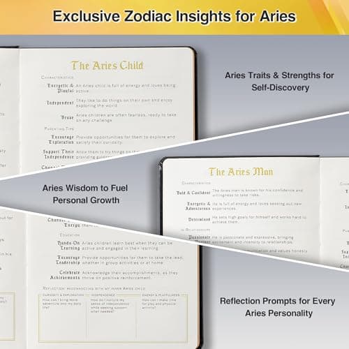 AuroPlanner Aries Zodiac Undated Planner – Monthly Weekly Daily Astrology Portable Journal Notebook, A5 (5.8” × 8.3”), 160 Pages 4-Month Layout, 100 GSM Paper - Thumbnail 3