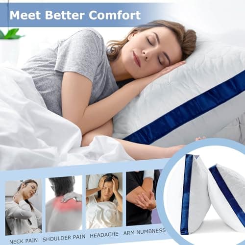 Slybear Pillows Standard Size Set of 2, Cooling Bed Pillow Hotel Quality Pillows 2 Pack for Back, Stomach or Side Sleeper, Fluffy Pillow with Down Alternative for Bed Sleeping, Machine Washable - Thumbnail 2