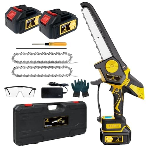 Cordless Mini Chainsaw with Electric Display Screen - 8 Inch Handheld Small Chain Saw Featuring Auto Chain Regulator & Auto Oiler for Woodcutting - Image 1