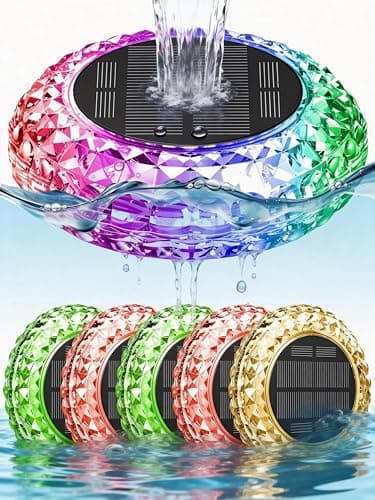 VIRIDI Solar Floating Pool Lights, RGB Color Changing Waterproof LED Lights, Super Bright Decorative Lights for Summer Pool Parties, BBQs, Backyard Patio, Garden & Wedding Party (6Pack) - Image 1