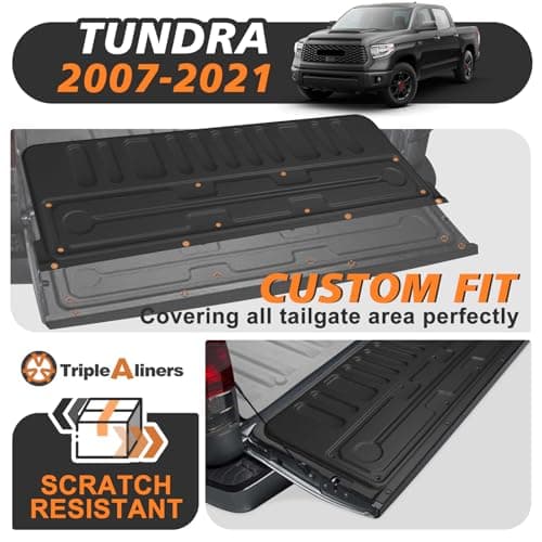 TripleAliners Truck Mat Compatible with 2007-2021 Toyota Tundra Accessories, Tailgate Mat Custom Fit All Weather Protection Pickup Liner, Not Fit Drop-in Liners - Thumbnail 6