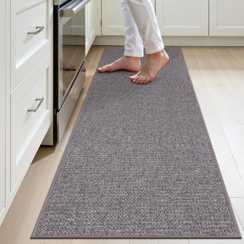 Ileading Kitchen Runner Rugs,Soft Braided Cushioned Rug for Kitchen Floor,Stain Resistant Comfort Standing Mats, Durable Non Slip Anti Fatigue Rubber Rugs for Laundry,Doormat,Front of Sink(Gray) - Image 1
