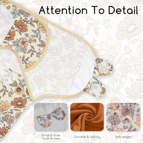 CIVARUA KIDS Baby Swaddles for Newborn Organic Cotton,Soft & Snug Newborn Velcro Swaddle 0-3 Months Sleep Sack Helps Calm Startle Reflex, 2-Pack Wrap Nursery Swaddling Blankets Retro Floral - Thumbnail 4