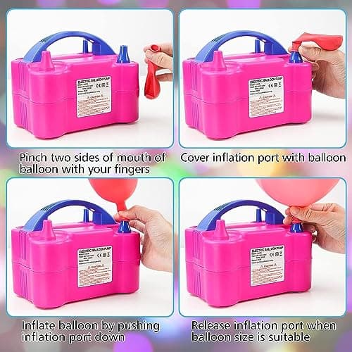 HFLYJPYW Electric Air Balloon Pump, Portable Dual Nozzle Electric Balloon Inflator/Blower for Party Decoration,Used to Quickly Fill Balloons - 110V 600W - Thumbnail 4
