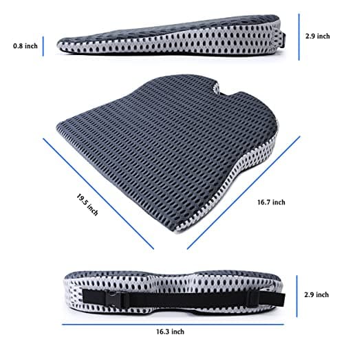 MargGona Car Wedge Seat Cushion for Car and Truck Seat Office Chair Wheelchair - Memory Foam Seat Pad for Sciatica Tailbone Pain Relief - Thumbnail 3