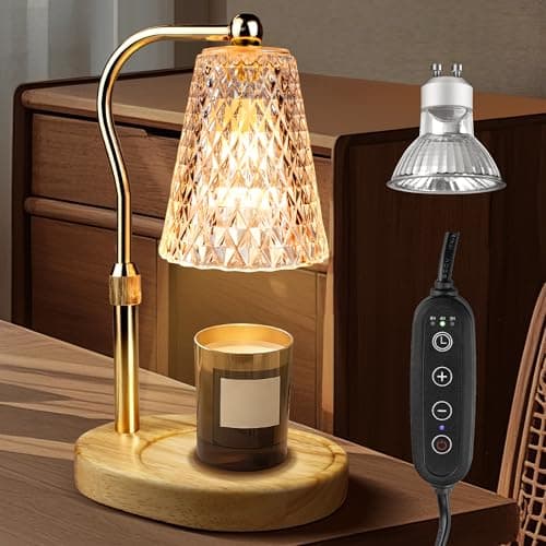 Candle Warmer Lamp with Timer, Adjustable Candle Warmer Lamp with 1 Bulbs,2/4/8-Hour Timing Function,4-Level Dimmable, Adjustable Height - Image 1