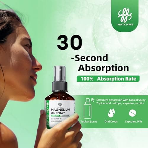 Magnesium Spray – Magnesium Oil Spray for Feet, Leg Cramps & Sleep Support, Topical Magnesium Oil for Joint Health & Skin Nourishment, 4oz - Thumbnail 5