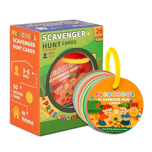 giftoria Home Scavenger Hunt Cards: 50 Toddler Indoor Find & Learn Activities | Fun Educational Games for 3-5 Year Olds | Preschool Boys & Girls Early Development (Preshool) - Image 1