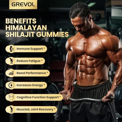 Grevol Himalayan Shilajit Gummies with Ashwagandha - Fulvic Acid & 85+ Trace Minerals - No Added Sugar - Shilajit for Men & Women - 60 Gummy - Thumbnail 4