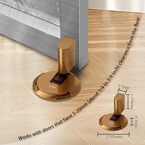 UBVIF No Magnetic Door Stopper, Adjustable, Mechanical Doorstop, Windproof Door Stop for Indoor, No Nails/Screws Needed,Heavy Duty Door Holder,Keep Door Open (1, Matte Brown Bronze) - Thumbnail 2