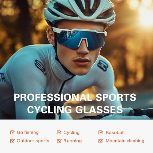 suoso Cycling Sports Sunglasses for Men: UV400 Protection Sun Glasses Youth Glasses for Driving Running Baseball Golf - Thumbnail 2