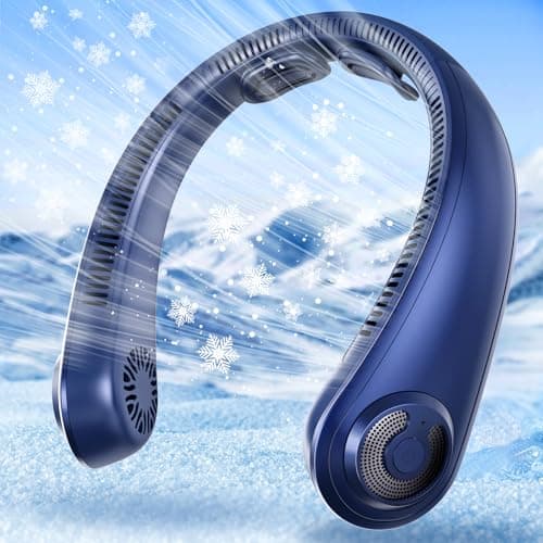 AUIIAH Portable Lightweight Neck Fan with Neck Support, Birthday Gifts for Men Women Dad Mom, Rechargeable Personal Wearable Cooling Neck Fans for Hot Flashes, Disneyland, Travel, Camping Essentials - Image 1