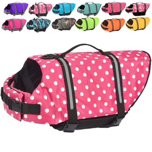 Doglay Dog Life Jacket, Dog Life Vest for Swimming Boating, Adjustable Puppy Life Jacket with Reflective Stripes, Superior Buoyancy Dog Swimming Vest for Small Medium and Large Dogs - Image 1