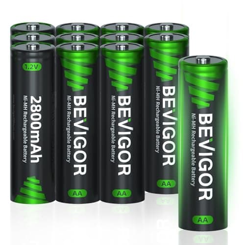 BEVIGOR AA Rechargeable Batteries 1500 Cycle, 2800 mAh High Capacity 1.2V NiMH Low Self Discharge AA Battery, 12 Count - Image 1
