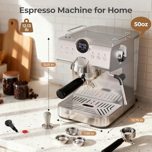 Havato 20 Bar Espresso Machine,Hot & Cold Brew Espresso Coffee Maker with Milk Frother,50oz Water Tank,LCD Display,Single & Double,Cappuccino & Latte Machine for Home - Thumbnail 2