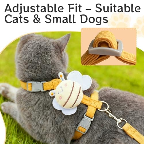 Cat Harness and Leash Set - Anti-Escape Adjustable Cat Vest, Soft Breathable Kitten Harness for Outdoor Walking and Training - Thumbnail 5