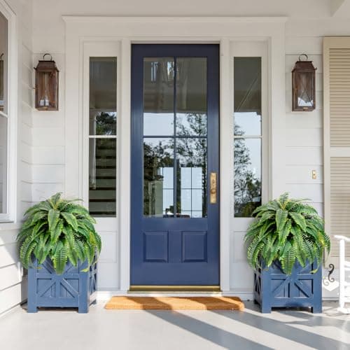 LuceAlberi Artificial Boston Fern Bush - Set of 2 45Inch Fake Ferns with 55 Fronds, Large Hanging Faux Plants Decor, UV Resistant Faux Fern Vines Silk Greenery for Outdoor Indoor, Porch, Farms, Patio - Thumbnail 2